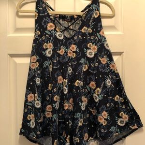 First Love Blue flower tank top XL